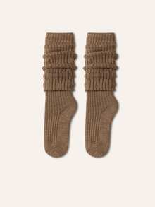 1 Pair Women's Vertical Striped Over-The-Knee Socks, High Elasticity Non-Constricting, Suitable For Daily Wear And Matching With Boots - Multicolor - View 11