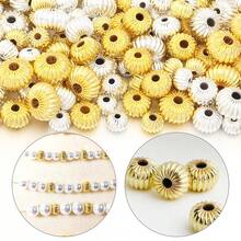 20pcs/Pack Copper Pumpkin Beads Spacer Beads For Braided Rope DIY Bracelet Necklace Pendant Jewelry Making Accessories - Copper Beads - View 3