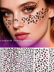 2/1pc Realistic Leopard Print Temporary Tattoo Stickers, Waterproof & Long-Lasting, Sexy Body Art For Party And Stage Performance - Multicolor - View 1