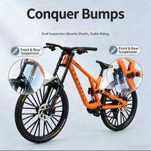 1:8 Scale Alloy Die-Cast Mountain Bike Mini Model, Full Suspension Version, Collectible Desktop Decor, Exclusive Gift For Bicycle Enthusiasts - Multicolor - View 6