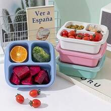 1PC Compartment Snack Candy Nut Storage Box, 3-Section Design, Portable Meal Prep Lunch Box, Suitable For Home, Office, Travel And Storage - Multicolor - View 7