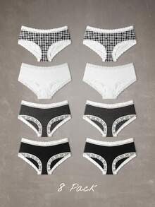 Esseday Women's Lace Patchwork Sexy Everyday Triangle Panties - Black - View 11