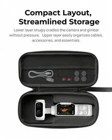 TELESIN Storage Protection Waterproof Bag For D J I OSMO Pocket 4P Insta 360 Luna Ultra Dual-Layer Organizer Gimbal Camera Carrying Case PU Compact Protective Pouch Camera Bag - View 4