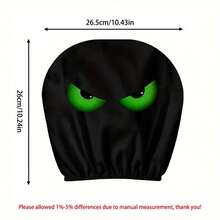 2pcs Decorative Protective Car Headrest Covers, Green Eye Print Elastic Fabric Car Headrest Protector, Holiday Costume Prop Mask - Black - View 7