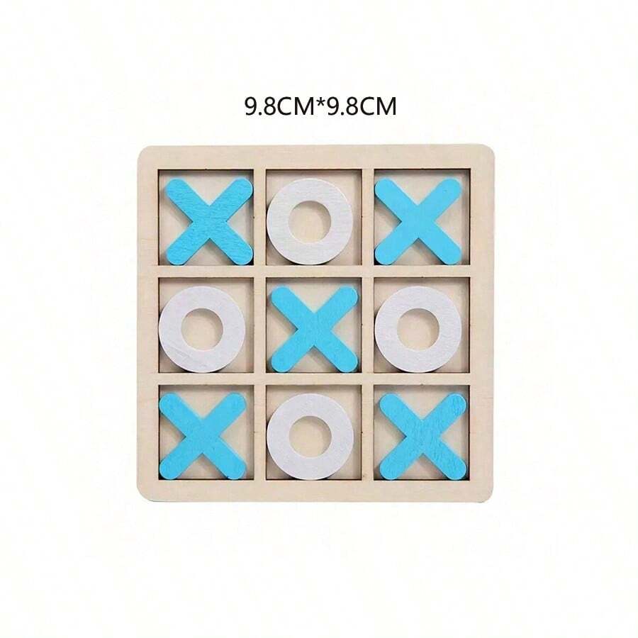 1 bàn cờ trò chơi Tic Tac Toe bằng gỗ, trò chơi giải đố chiến thuật XO cổ điển, trò chơi tương tác để bàn cho thanh thiếu niên, quà tặng trò chơi rèn luyện trí não di động