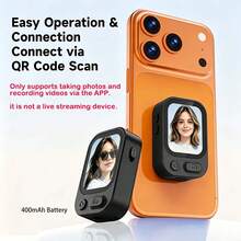 Magnetic Selfie Screen Mirror, Selfie Remote Control Assistant, Rear Camera Selfie Viewfinder, Rear Real-Time Viewfinder, Selfie Display With Remote Control, Real-Time Preview Monitor, Supports Remote Zoom And Lens Switching, Compatible With Various Smartphones (Only Supports Taking Photos And Videos Via APP, Does Not Support Live Streaming Devices) - Black - View 3