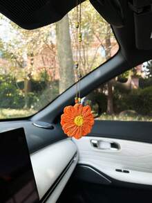 Creative Flower Car Hanging Ornament, Rearview Mirror Hanging Decoration, Car Interior Hanging Accessory, Car Rearview Mirror Decorative Pendant - A - View 8