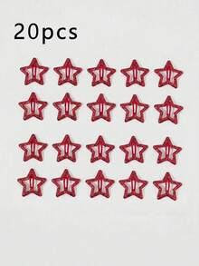 20/10/1pc Women's Glowing Red Star Hair Clips, Hair Accessories Including Bangs Clips, Glowing Hair Clips Claw Clips For Concerts And Parties - Multicolor - View 10