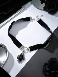 ZHIXUN 1pc Black Choker Pendant Victorian Gothic Goth Choker Rococo Necklace Gift Love For Her Romantic Charm Witch Jewelry Accessories - Necklace 1 - View 3