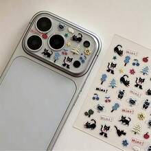 Star Moon Black Cat Cute Stickers DIY Decorative Sticker Base Material Camera Stickers Cartoon Stickers Embossed 3D DIY Phone Case Camera Stickers, This Is A DIY Phone Sticker.[This Product Is Not Intended For Children] - Multicolor - View 1