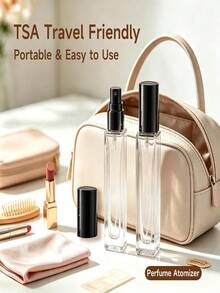 10ml Perfume Spray Bottle, Transparent Glass Travel Perfume Atomizer, Refillable, Empty Small Spray Bottle, Perfume Sample Spray Container, Cosmetic Essential Oil Dispensing Bottle - Multicolor - View 6