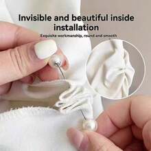6/4/2Pcs T-Shirt Shortening Tool Invisible Waist Cincher Hem Tightener Adjustable Buckle Round Bead Pin No-Sew Knot Button - Multicolor - View 10