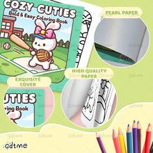 Charming Bunny Coloring Book: Bold-Easy Patterns Coloring Book For Adults And Children, Cute Bunny Rabbit Sports Daily‑Life Illustrations Coloring Pages, Holiday Present For School Supplies, Halloween, Christmas And Various Party Gatherings - Bunny - View 4