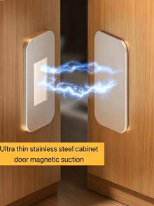 16/12/8/4Pcs Stainless Steel Ultra-Thin Strong Magnetic Cabinet Door Catch, Can Be Installed On Kitchen Cabinets, Wardrobes, And Drawers Without Drilling, With Double-Sided Adhesive For Non-Destructive Installation, Secure And Firm - Multicolor - View 3