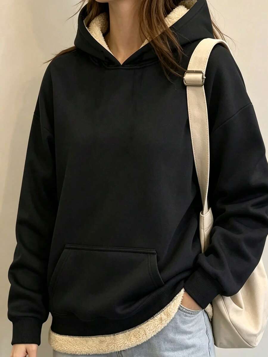 1pc Women's Autumn/Winter Lightweight Thermal Lined Hooded Sports Sweatshirt For Fitness, Workout, Running And Cycling