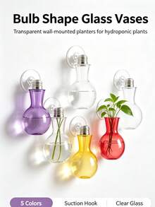 Window-Mounted Hydroponic Plant Station, Purple PVC Spherical Vase With Suction Cups, No-Drill Hanging Plastic Plant Container For Office And Home Decor - A - View 8
