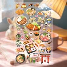 1pc Japanese Food Stickers For Decorating Planner, Diary, Scrapbook, Notebook, Luggage, Guitar, Skateboard, Manual, Tablet, Water Bottle, Phone - Multicolor - View 4