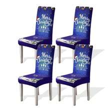 1/2/4/6pcs Christmas Print Chair Covers, Cartoon Holiday Atmosphere Decorative Dust-Proof Elastic Full-Coverage Chair Covers - Multicolor - View 22