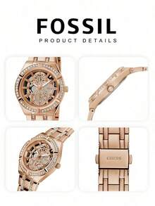 Guess Women's Quartz Watch, Stainless Steel Band, Exquisite Craftsmanship, Fashionable And Romantic, Cool And Stylish, Suitable For Daily Wear, Perfect Gift For Girlfriend Or Family, Also Suitable For Holiday Gifting. - Rose Gold - View 7