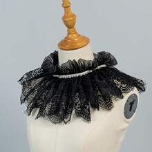 1pc Vintage Elegant Lace Hollow Pearl Detachable Collar, Versatile For Daily Wear And Stage Performance - Multicolor - View 7