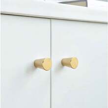 2pcs Medieval Style - Gold Vanity Knobs Solid Aluminum Alloy Cabinet Drawer Pulls Suitable For Cabinets, Vanity, Drawers, Jewelry Boxes, Small Storage Cabinets - Gold - View 7
