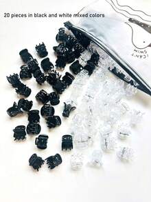 20入棕色迷你髮夾，適合女性髮型設計，可用於裝飾編髮與蓬鬆瀏海 - 彩色 - 查看 9