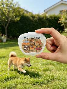 Cute Pet Print Mini Pet Treat Storage Box, Mini Small Capacity Transparent Visible Storage Box, Pet Theme Print Sealed Storage Box, Dog Treat Box, Sealed Container, Suitable For Portable Storage/Outdoor Feeding/Pet Party Scenes/Dog Walking/Outing Rewards/Car Pet Meals, Pet Owner Small Gift, Pet Owner Practical Small Storage Box - Multicolor - View 3