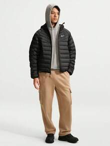 Nike Jaket Bulu Angsa Tipis Pria AS M NK WR LTWT FL MCRO CHNL J - Pendek JA0742-010 - Hitam - View 5