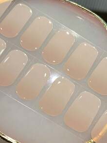 Christmas Semi Cured Gel Nail Strips, 20Pcs Long Lasting Salon Quality Wraps, Easy Apply & Remove Gel Nail Stickers With UV Light - Apricot - View 6