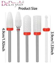 DeDryDS 5件組電動指甲磨甲機旋轉磨頭，美甲修剪磨頭，美甲與足部護理工具 - 彩色 - 查看 7