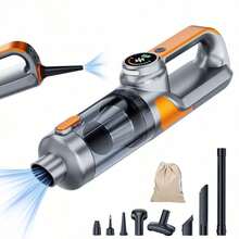 Handheld Wireless Car Vacuum Cleaner, A High-Power Handheld Vacuum Cleaner With Led Lighting And Multiple Nozzles, A Vacuum And Air Duster,Suitable For Cars, Homes, Offices, And Pets. 11.1V 2000mAh - Silver Orange - View 1