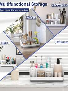 7-Slot Detachable Non-Slip Toothbrush Holder, Bathroom Countertop Electric Toothbrush & Toothpaste Storage Rack, Home Toiletries Organizer, Bathroom Vanity Organizer Accessory, Living Room Home Decor, Bathroom Decor, Bedroom Decor & Accessories - Multicolor - View 7