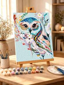 DIY Colorful Owl Among Floral Bloom (Frameless Or Framed 8x12 / 16x20 Inches) Paint By Numbers Kit(Acrylic) Arts & Crafts For Adult Beginners, Home Wall Decor, And Holiday Gifts For Nature Lovers And Bird Fans - Sets - View 1