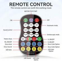 1pc RGB Disco Party Light, DJ Stage Lighting With Remote Control & Sound Activated Mode, Colorful Projection Lamp For Home Party, Birthday, Wedding, Christmas, Halloween, Bar, Club - Black - View 11