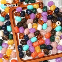 30pcs Mixed Color Marble Pattern Irregular Acrylic Imitation Stone Loose Bead For DIY Bracelet Necklace Earring Keychain Jewelry Making Craft Supplies - Random Color Mixing - View 14