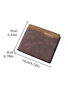SHABILI New Men's Short Wallet, Youth Minimalist Multi-Slot Card Holder, PU Retro Premium Style - Coffee - View 4