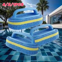 4/2/1pc Set - Premium Pool Cleaning Brush - Manual Non-Electric Polypropylene Handle Sponge Brush, Suitable For Pool Walls And Tiles, With Accessory Handle - Cleaning Brush - View 1