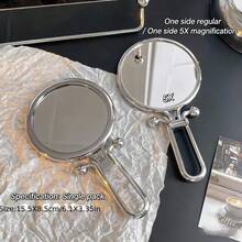 2X/5X/10X Magnifying Glass, Portable Handheld Mirror With Handle - Double-Sided Handheld Mirror, Premium Polished Metal & HD Clear Glass , Foldable Stand Dual‑Use Design ,For Girls & Makeup Enthusiasts,Portable Cosmetic Mirror For Dorm, Travel & Gift - Multicolor - View 9