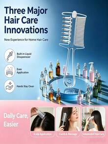New Transparent Crystal Liquid-Drawing Comb, Dual-Purpose Hair Care And Massage Comb, Dirt-Proof Hair Care Comb, Minoxidil Scalp Oil Application Comb - Multicolor - View 5