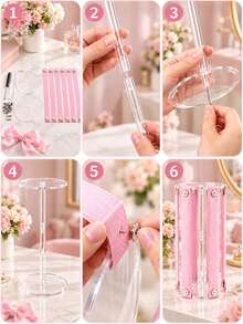 Large Capacity Bow Hair Clip Storage Rack & Hair Clip Organizer, Acrylic Hair Accessory Display Stand, Suitable For Bows, Hair Clips And Hair Pins, Girls Bedroom Vanity Storage Rack - Multicolor - View 8