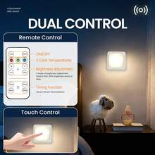 2 Packs Remote Touch LED Wall Sconce, Magnetic Stick-On Puck Light, 3 CCT Dimmable Battery Powered Under Cabinet Light With Timer Function, Wireless Wall Sconce For Bedroom, Stairway, Closet, Display Shelf - 2 Pcs - View 7
