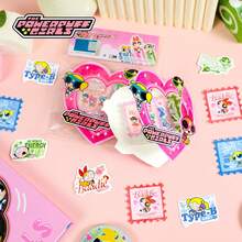 THE POWERPUFF GIRLS 20pcs Cute Anime Sticker Set. Vibrant Colors, Fun Designs, Featuring Characters Like Bubble, Flower And Fluffy. Suitable For School Supplies, Scrapbooking, DIY Projects, And A Great Gift For Anime Fans. - Multicolor - View 5
