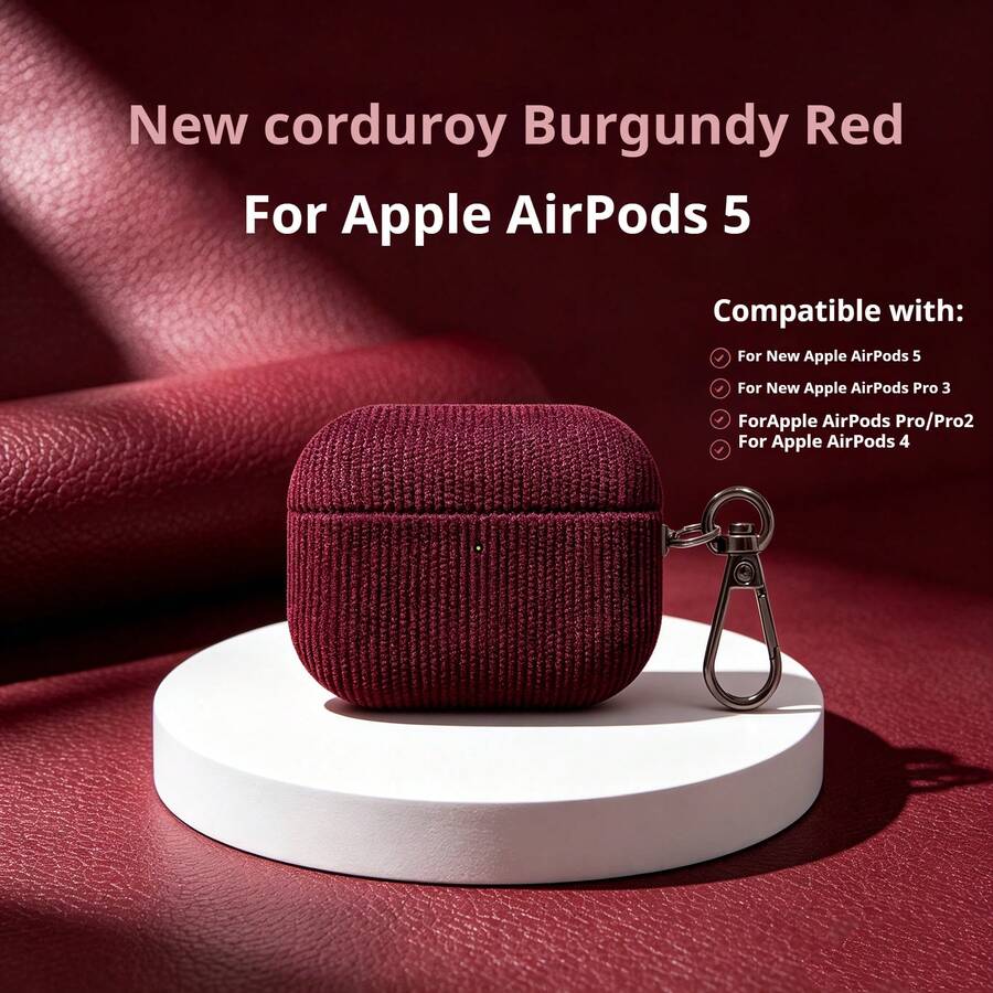 Corduroy Fine Fabric Texture Protective Case Compatible With Airpods 5, Minimalist Luxury Earphone Shell Compatible With AirPods 1/2/3/4/5/Pro/Pro2/Pro3 Bluetooth Earphones