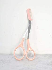 With Brow Comb, Specialized Eyebrow Scissors Tool, Eyebrow Shaver For Beginners - Pink - View 7