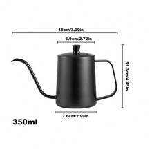 350ml/600ml Stainless Steel Coated Coffee Pour Over Kettle - Black - View 8