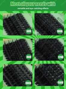 CMAYOME 684/720片假睫毛套組，高密度輕盈柔軟睫毛簇，適合初學者使用，歐美經典款，放大眼睛，適用日常、派對與角色扮演 - 彩色 - 查看 8
