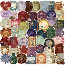 50pcs Retro Tear Paper Book Stickers PET Graffiti Stickers DIY Decorative Phone Cases, Computers, Notebook,Tablets, Festival Stickers,Gift Stickers - 1 Set/50 PCS - View 1