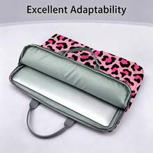 4-Color Leopard Print Laptop Bag/Briefcase - Made Of Soft Fabric, Compatible With Various Laptop And Tablet Devices, Equipped With External Zipper Pocket And Fixed Handle, Large Capacity Storage, Combines Protection And Portability, Suitable For Work, Study And Travel, Essential For Daily Commute - Grey - View 5
