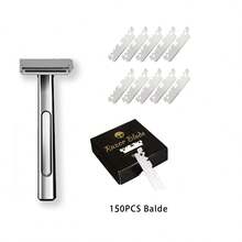 Bộ dao cạo T Razor với 150 lưỡi dao cạnh, máy cạo râu an toàn cho nam, thay lưỡi nhanh, cạo râu mượt mà, bộ chăm sóc tại nhà và du lịch! - Nhiều màu - Xem 11
