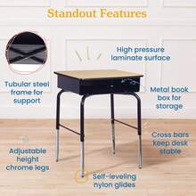 Kids Desk Chairs - Black - View 3